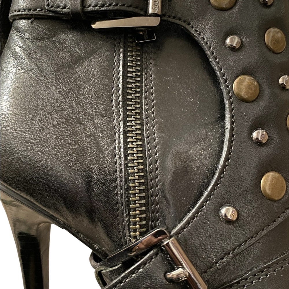 Michael Kors Black Studded Heeled Boots - Picture 3 of 9
